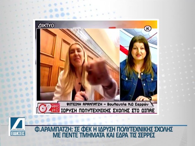 Φ.-Αραμπατζή:-Ίδρυση-Πολυτεχνικής-Σχολής-στο-ΔΙΠΑΕ,-με-πέντε-τμήματα-και-έδρα-τις-Σέρρες